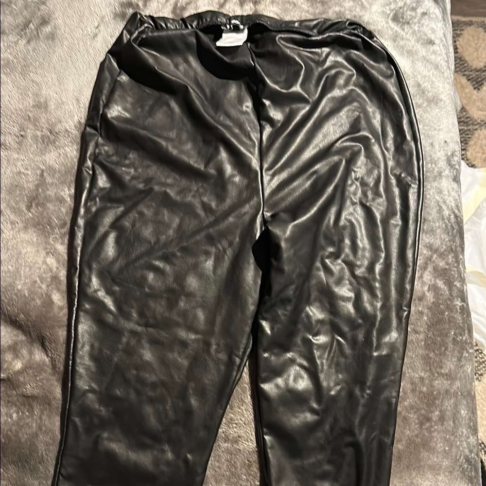 Woman’s Black Faux Leather Express Pants